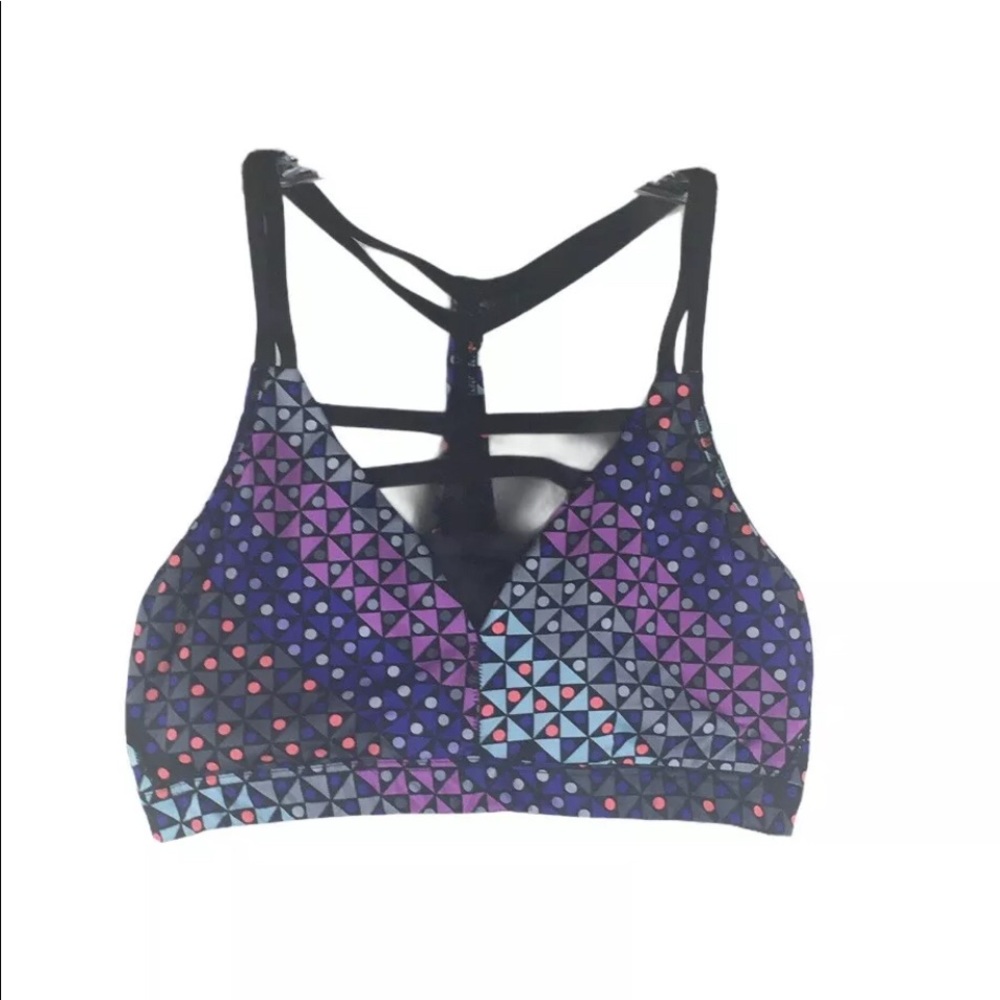 Victoria secret sports bra multicolored strappy racer back black and tea…